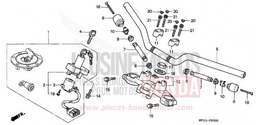 TUYAU DE GUIDON/PONT SUPERIEUR CB500R de 1994